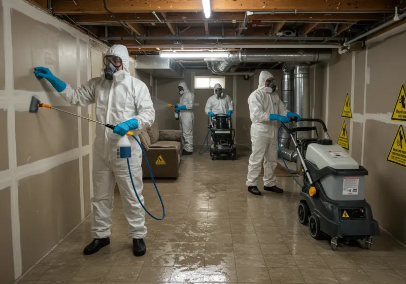 Basement Moisture Removal and Structural Drying process in Chinook, MT